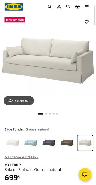 Sofá HYLTARP 3 plazas IKEA Beige