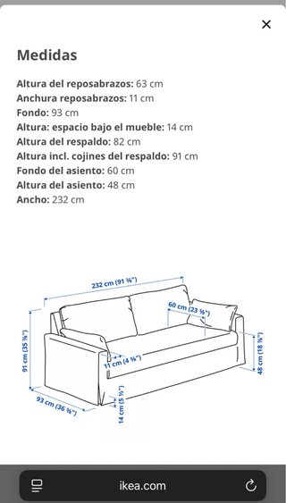 Sofá HYLTARP 3 plazas IKEA Beige