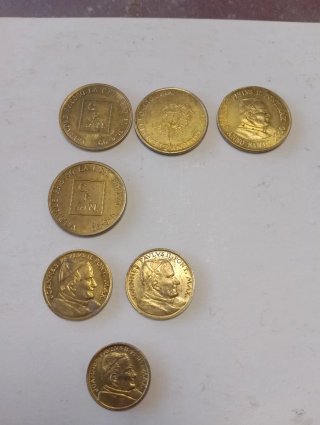 Lote 7 monedas Vaticano Juan Pablo II