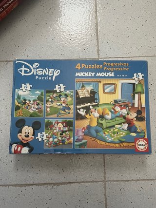 4 Puzzles Disney Mickey Mouse Educa 16x16cm