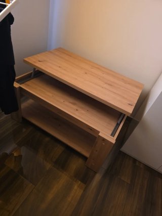 Mesa de centro elevable de madera