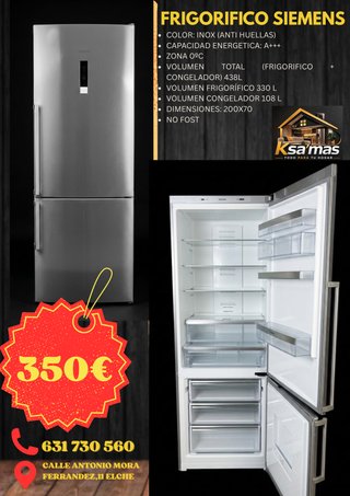 Frigorífico Siemens Inox A+++ 438L
