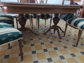 Mesa de comedor extensible de madera