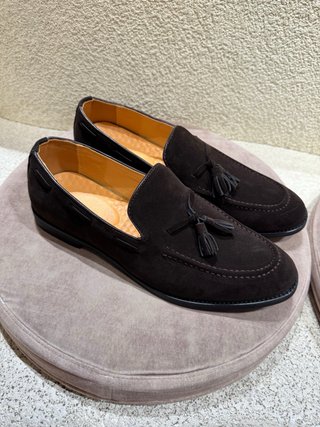 Mocasines de vestir hombre marrones con borlas