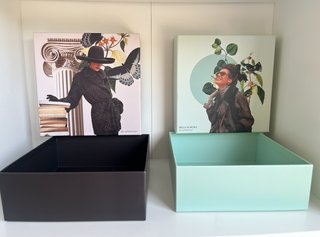 Cajas Decorativas negra y turquesa