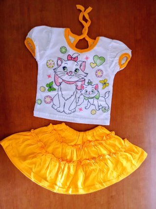 Conjunto niña 1-2 años: camiseta y falda