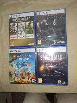 Lote Juegos PS5: Spider-Man, Horizon, MGS, Madison