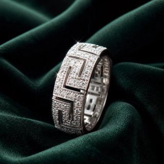 Anillo Oro Blanco con Circonitas
