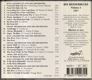 1991. Bix Beiderbecke - Volume 2. 1927 Complete CD