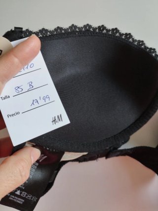 Sujetador H&M Push-up Encaje Negro Talla 85