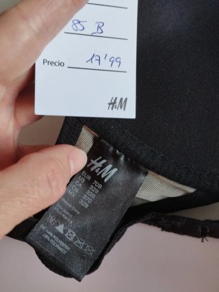 Sujetador H&M Push-up Encaje Negro Talla 85