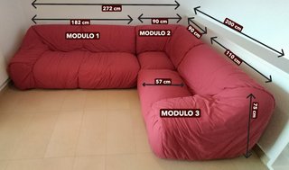 Sofá modular moderno/vintage 3 módulos.