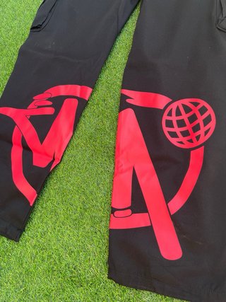 Pantaloni Cargo Minus Two Rossi Neri