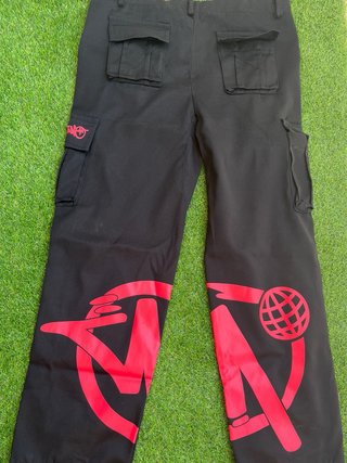 Pantaloni Cargo Minus Two Rossi Neri
