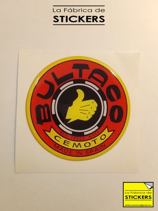 Pegatina BULTACO (roja)Gota de Resina-Alta calidad