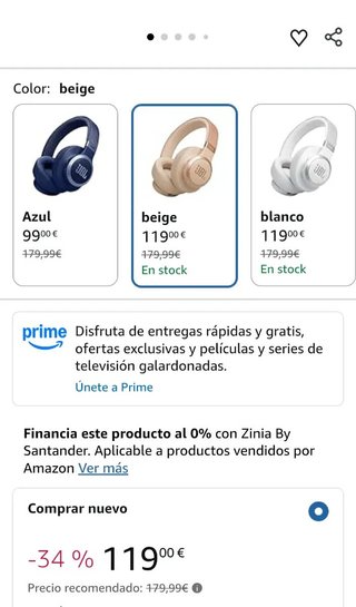 JBL Auriculares inalámbricos circumaurales Live 77