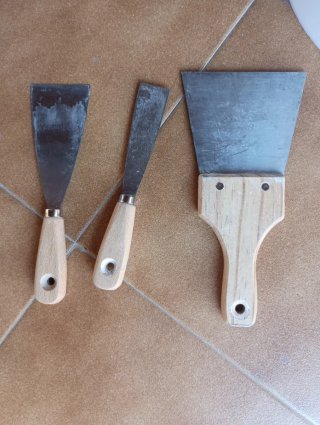 Set 3 Espátulas Pintor Mango Madera