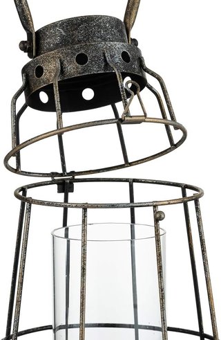 Lanterna decorativa metallo e vetro