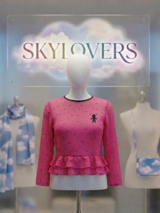 Camisa Skylovers fucsia lunares