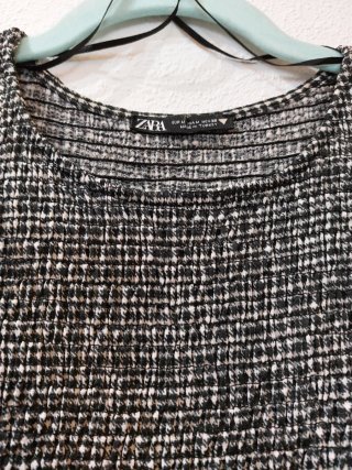 Vestido Zara cuadros nido abeja