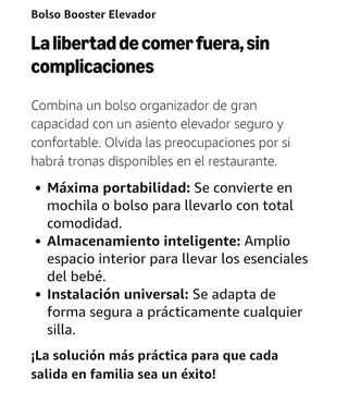Trona Booster Bag Elevador Portátil