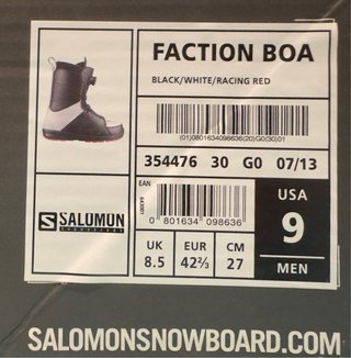 Botas Snowboard Salomon Faction Boa
