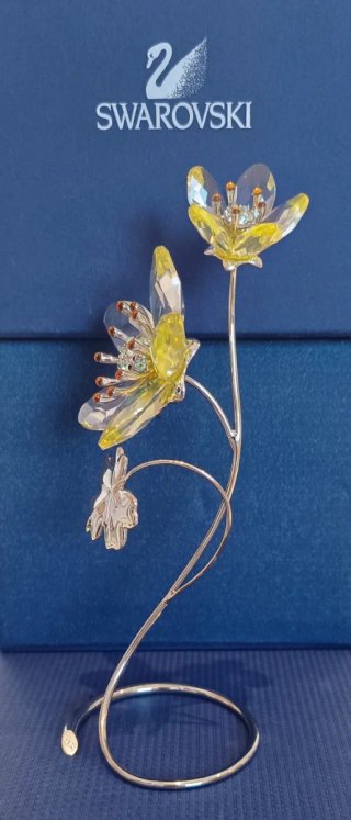 Figura Swarovski Flores y hoja de Cristal y metal