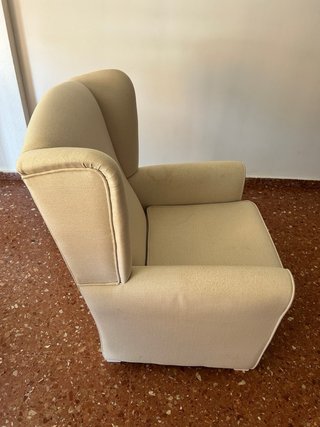 Butaca beige tela