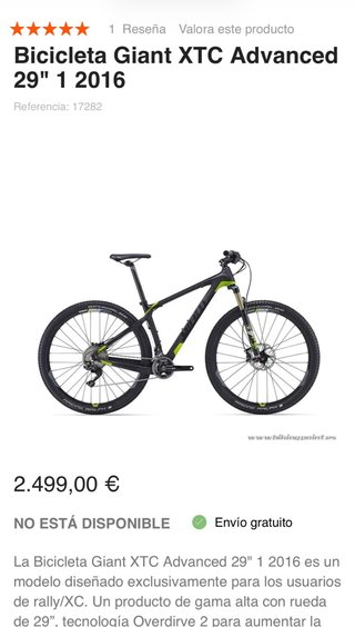 Bicicleta Giant XTC 29 Carbono