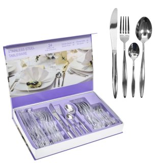 Set posate acciaio inox 24 pezzi