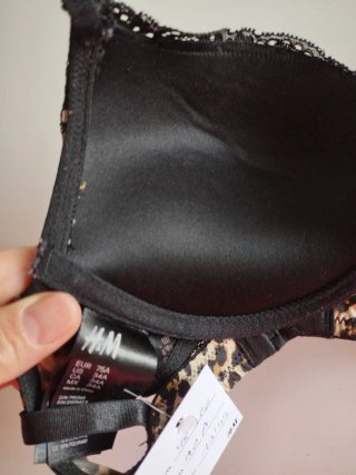 Sujetador Push-Up H&M Animal Print Negro Marrón