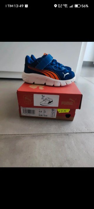Scarpe ginnastica bambino Puma blu numero 21
