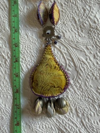 Collar Ayala Bar tela beige y morado