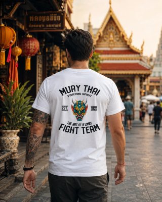 Camiseta Muay Thai Fight Team blanca