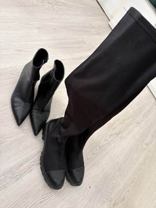 Botas altas y botines negros