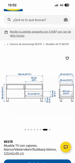 Mueble TV blanco con cristal