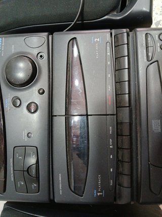 Minicadena philips FW 330 negra con doble pletina