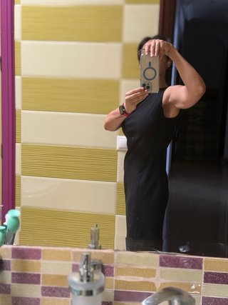 Vestido midi negro mujer