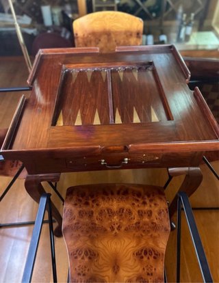 Mesa Juegos Vintage Ruleta, Ajedrez, Backgammon