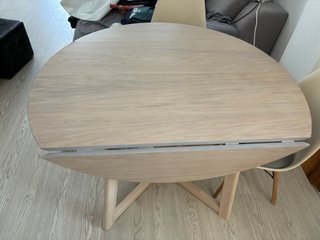 Mesa redonda extensible madera