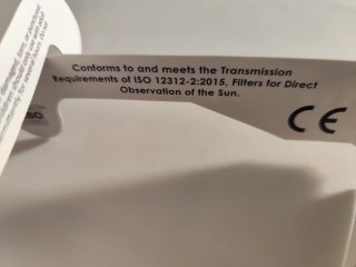 Gafas Eclipse Solar Certificadas ISO 12312-2