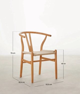Juego 2 Sillas Wishbone Madera Ratan