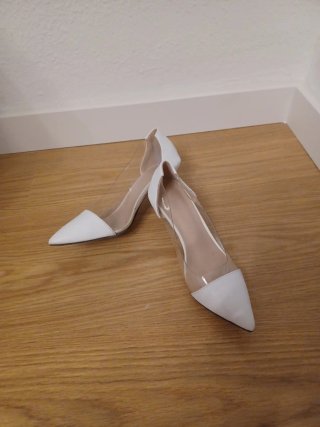 Zapatos de fiesta blancos transparentes