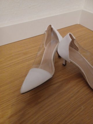 Zapatos de fiesta blancos transparentes
