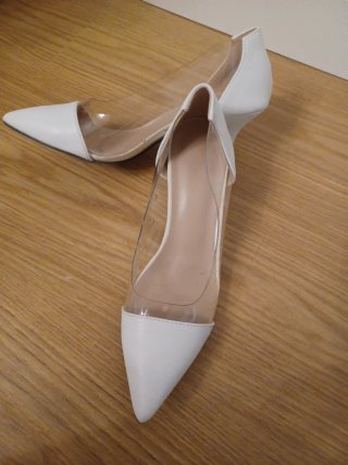 Zapatos de fiesta blancos transparentes