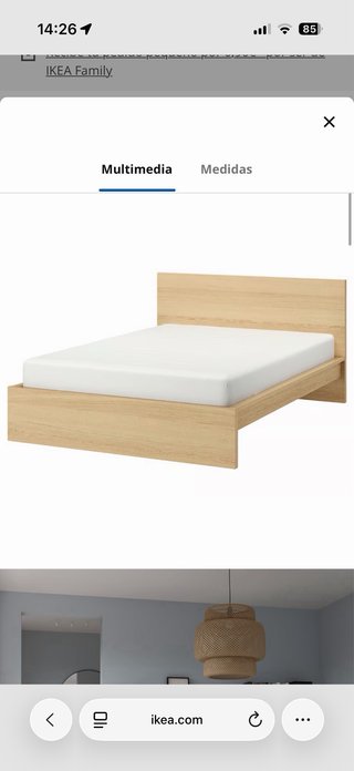 Cama ikea MALM + colchón