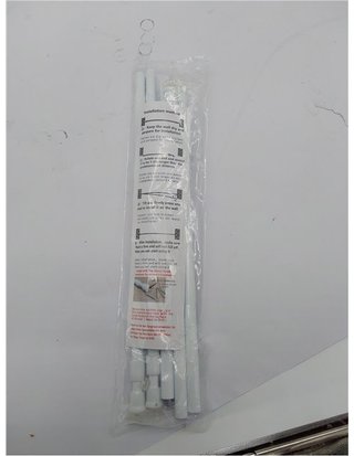 2 barre per tende senza forare - barra con morsetto - per fissaggio - per negozio - armadio - finestra (55-85 cm - bianco)