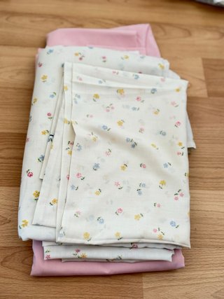 Pack de sábanas rosa Almohadon  Encimera  Y bajera