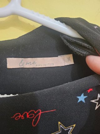 Vestido negro estampado estrellas y amor Talla S