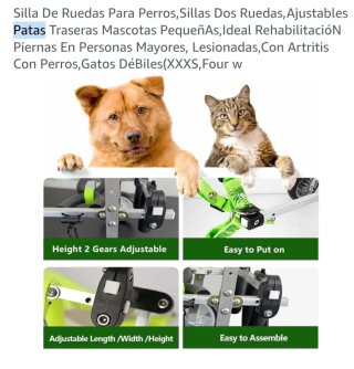 Silla de ruedas para perro/gato aluminio t XXXS.